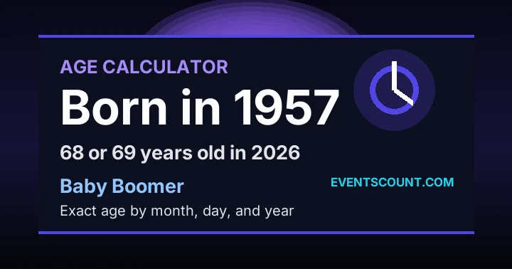 How old are you if you were born in 1957?