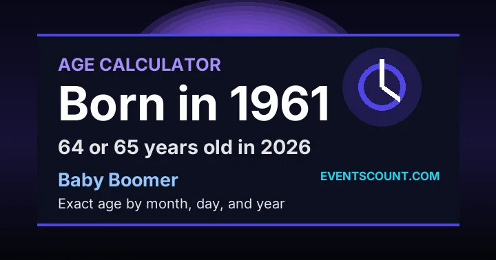 How old are you if you were born in 1961?