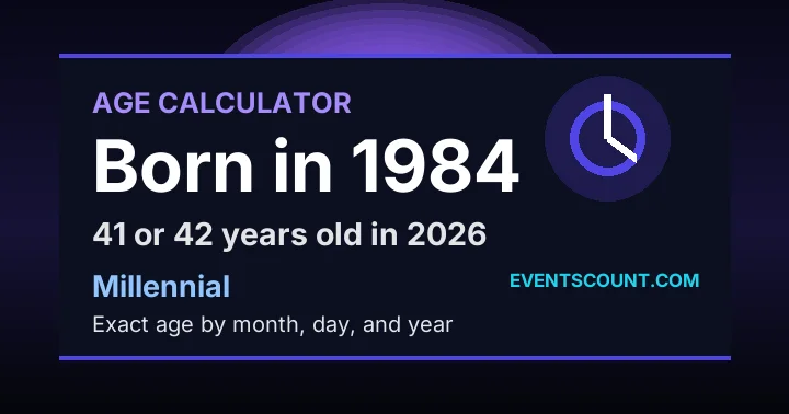 How old are you if you were born in 1984?