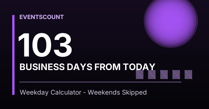 103 Business Days From Today
