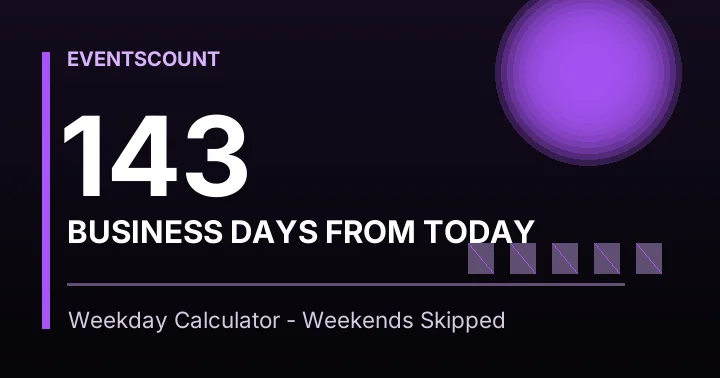 143 Business Days From Today