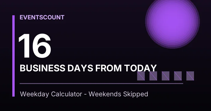 16 Business Days From Today