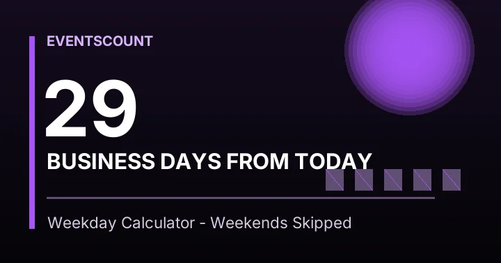 29 Business Days From Today