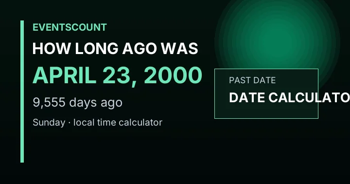 How Long Ago Was April 23, 2000?
