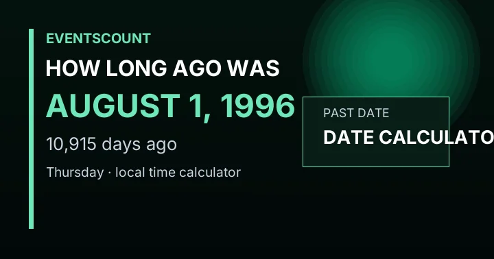 How Long Ago Was August 1, 1996?