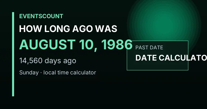 How Long Ago Was August 10, 1986?