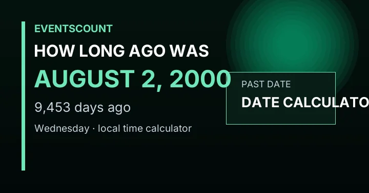 How Long Ago Was August 2, 2000?
