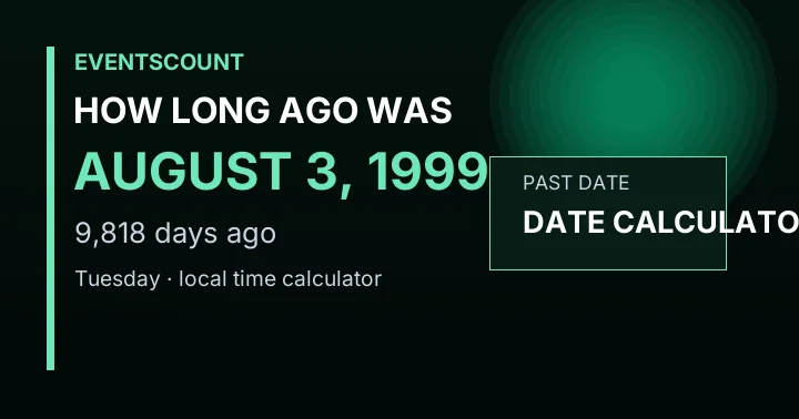 How Long Ago Was August 3, 1999?