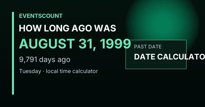 How Long Ago Was August 31, 1999?