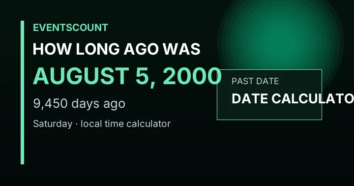 How Long Ago Was August 5, 2000?