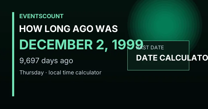 How Long Ago Was December 2, 1999?