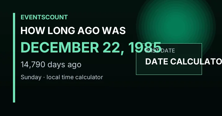 How Long Ago Was December 22, 1985?