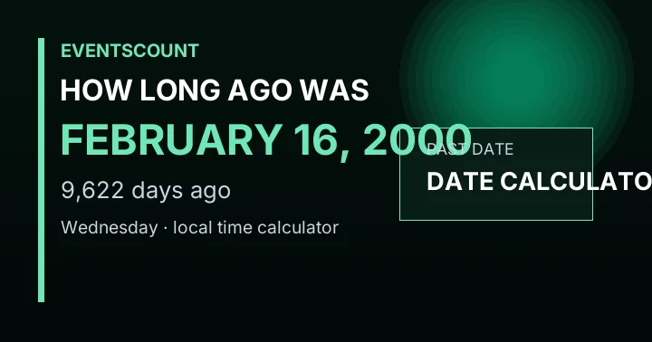 How Long Ago Was February 16, 2000?