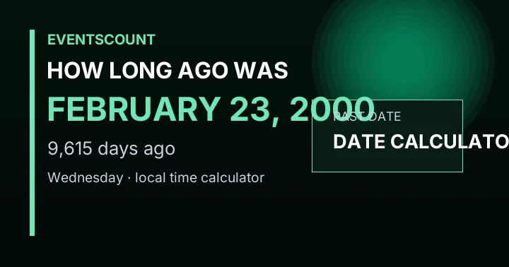 How Long Ago Was February 23, 2000?