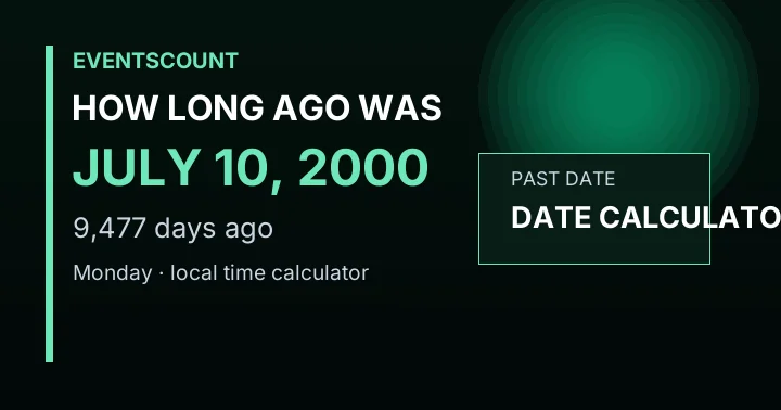 How Long Ago Was July 10, 2000?