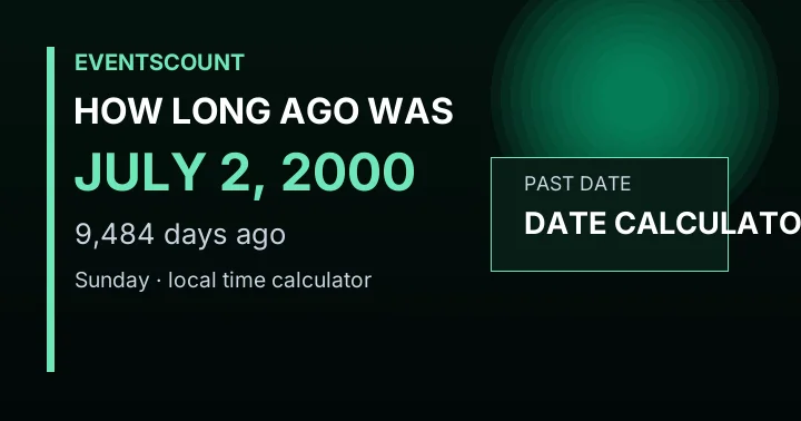 How Long Ago Was July 2, 2000?