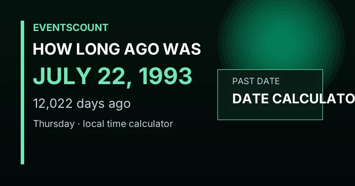 How Long Ago Was July 22, 1993?