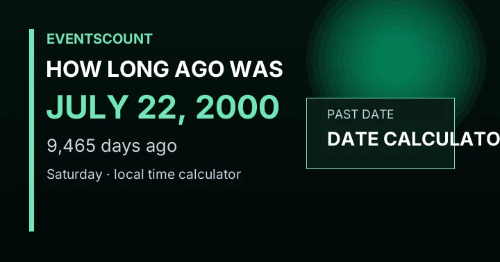 How Long Ago Was July 22, 2000?