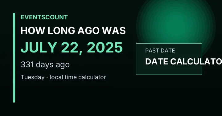 How Long Ago Was July 22, 2025?