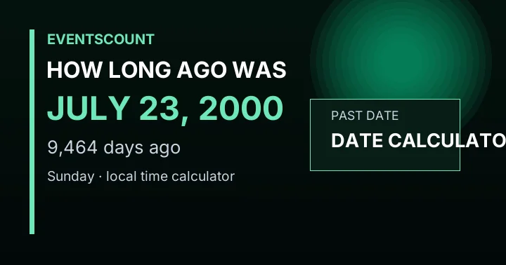 How Long Ago Was July 23, 2000?