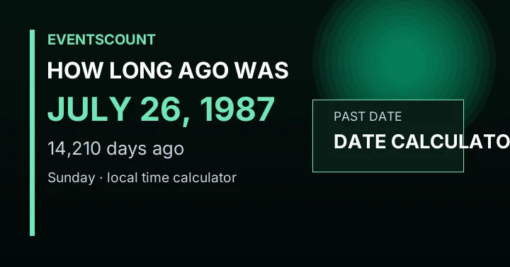 How Long Ago Was July 26, 1987?