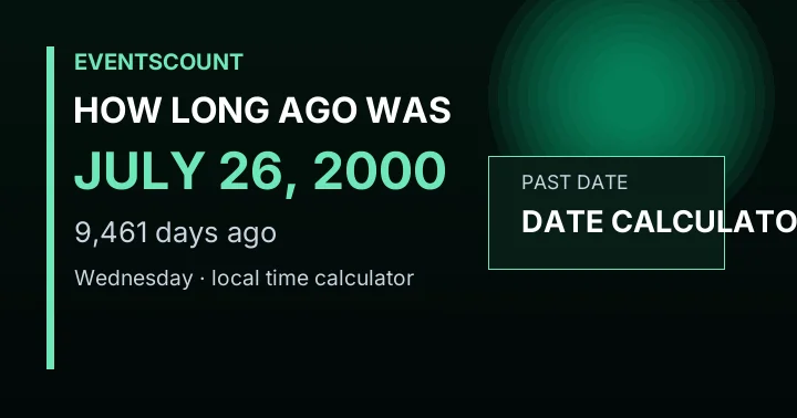 How Long Ago Was July 26, 2000?