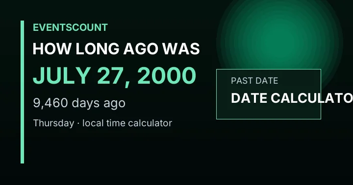How Long Ago Was July 27, 2000?
