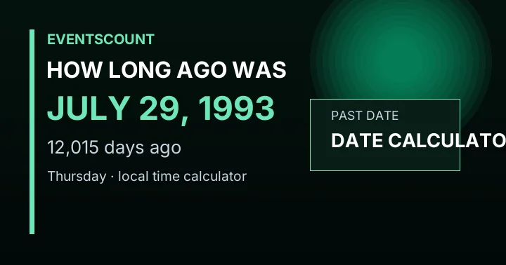 How Long Ago Was July 29, 1993?