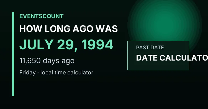 How Long Ago Was July 29, 1994?