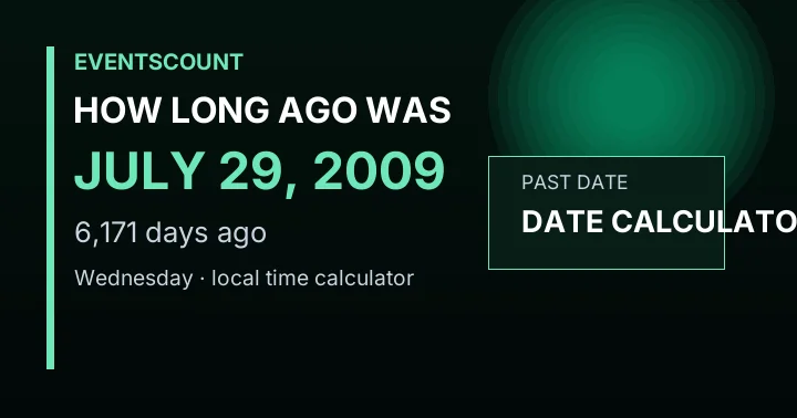 How Long Ago Was July 29, 2009?