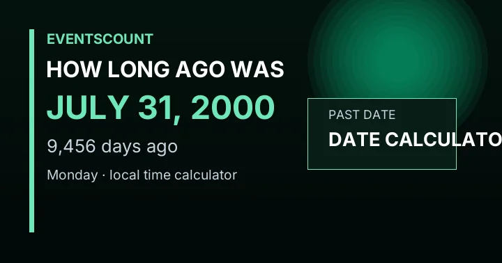 How Long Ago Was July 31, 2000?
