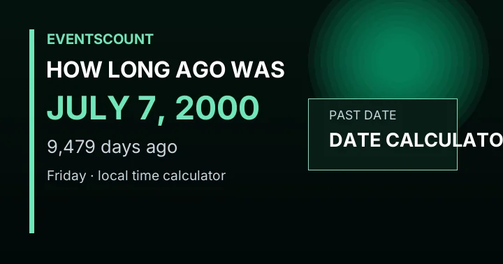 How Long Ago Was July 7, 2000?