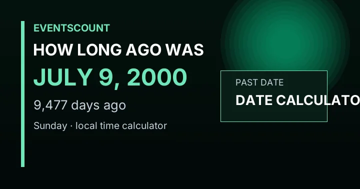 How Long Ago Was July 9, 2000?