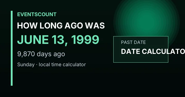 How Long Ago Was June 13, 1999?