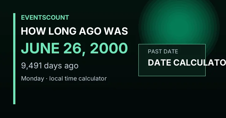 How Long Ago Was June 26, 2000?