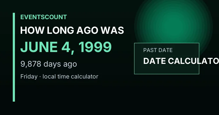 How Long Ago Was June 4, 1999?
