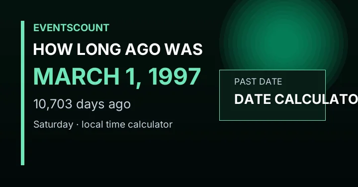 How Long Ago Was March 1, 1997?
