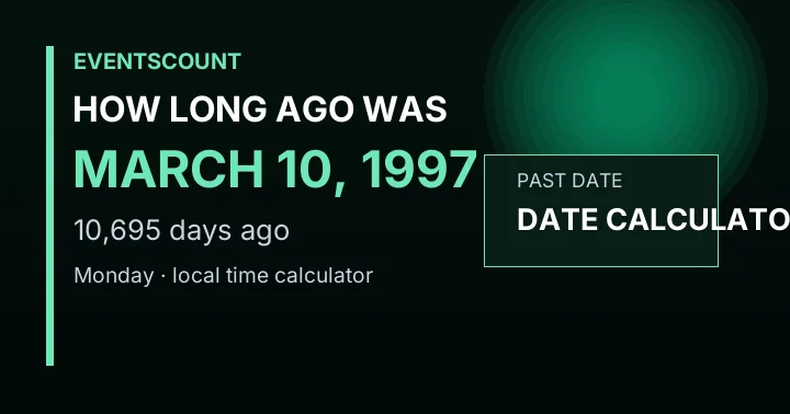 How Long Ago Was March 10, 1997?