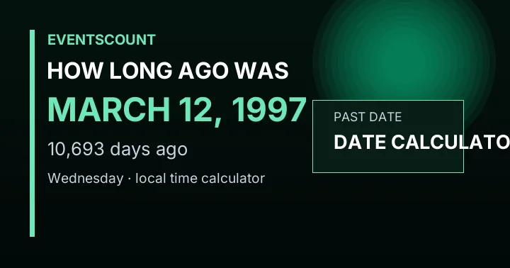 How Long Ago Was March 12, 1997?
