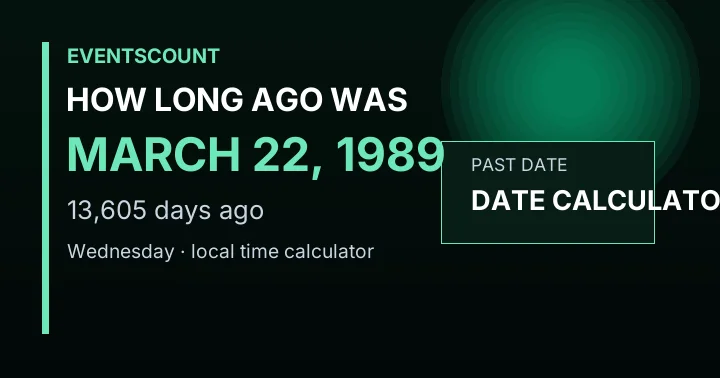 How Long Ago Was March 22, 1989?
