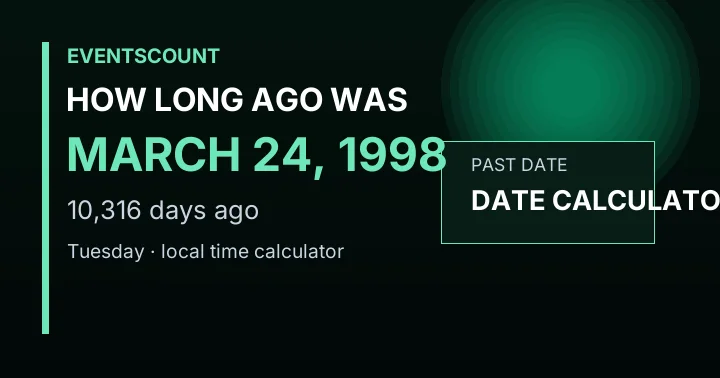 How Long Ago Was March 24, 1998?