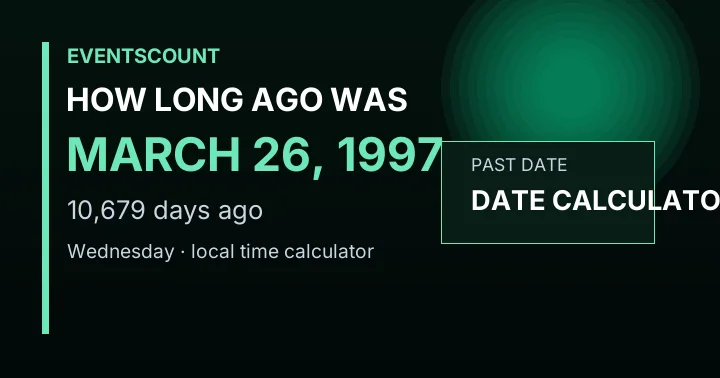 How Long Ago Was March 26, 1997?