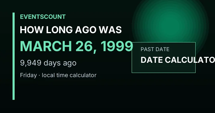 How Long Ago Was March 26, 1999?