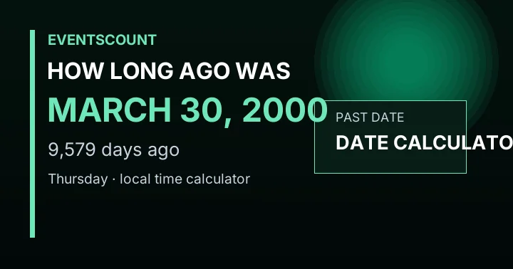 How Long Ago Was March 30, 2000?
