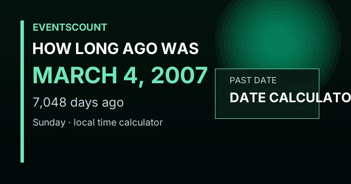 How Long Ago Was March 4, 2007?