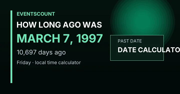 How Long Ago Was March 7, 1997?