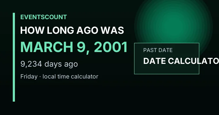 How Long Ago Was March 9, 2001?
