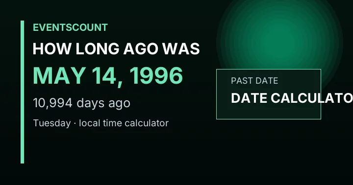 How Long Ago Was May 14, 1996?