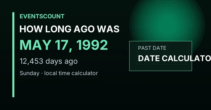 How Long Ago Was May 17, 1992?