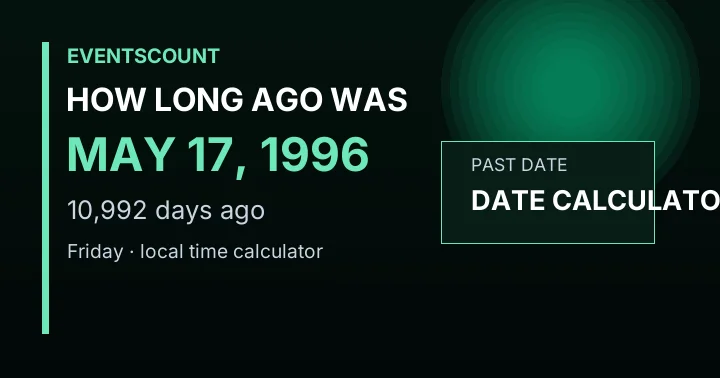 How Long Ago Was May 17, 1996?